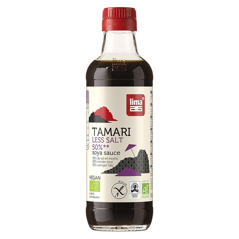 Bio-Sojasauce mit 50 % weniger Salz - Tamari - 250 ml - Lima
