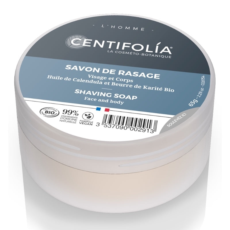 Centifolia - Rasierseife in der Dose für Männer Calendula & Sheabutter BIO 65g