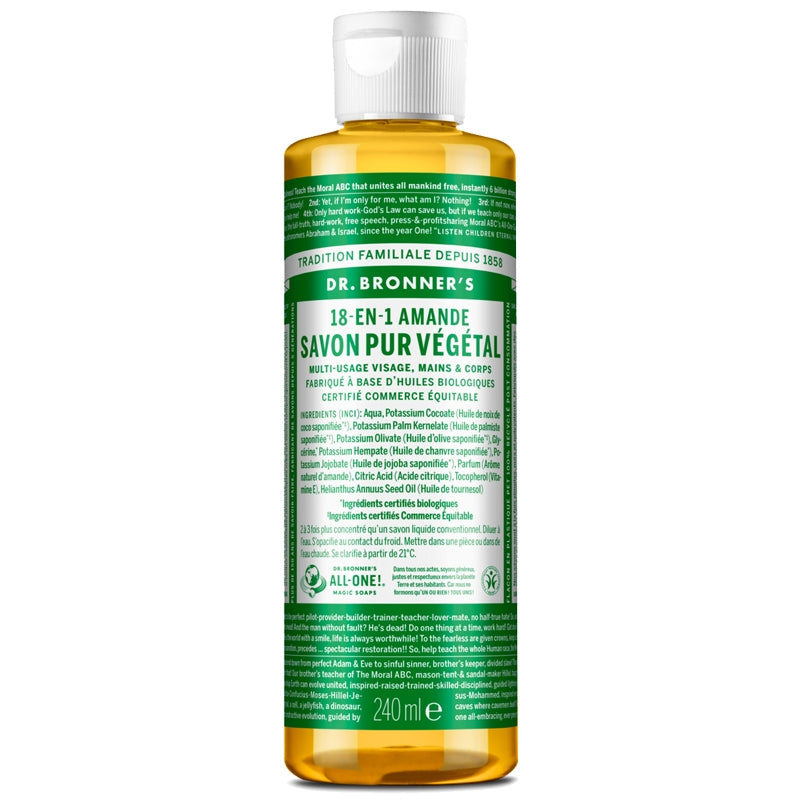 Dr. Bronner's - Savon liquide 18-en-1 BIO amande 240ml
