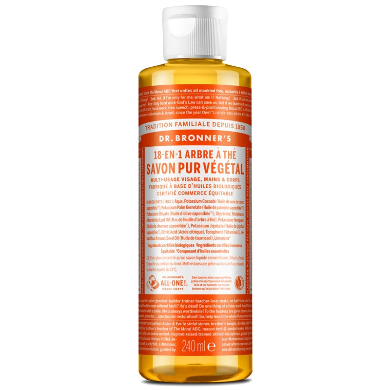 Dr. Bronner's - Savon liquide 18-en-1 BIO arbre à thé 240ml