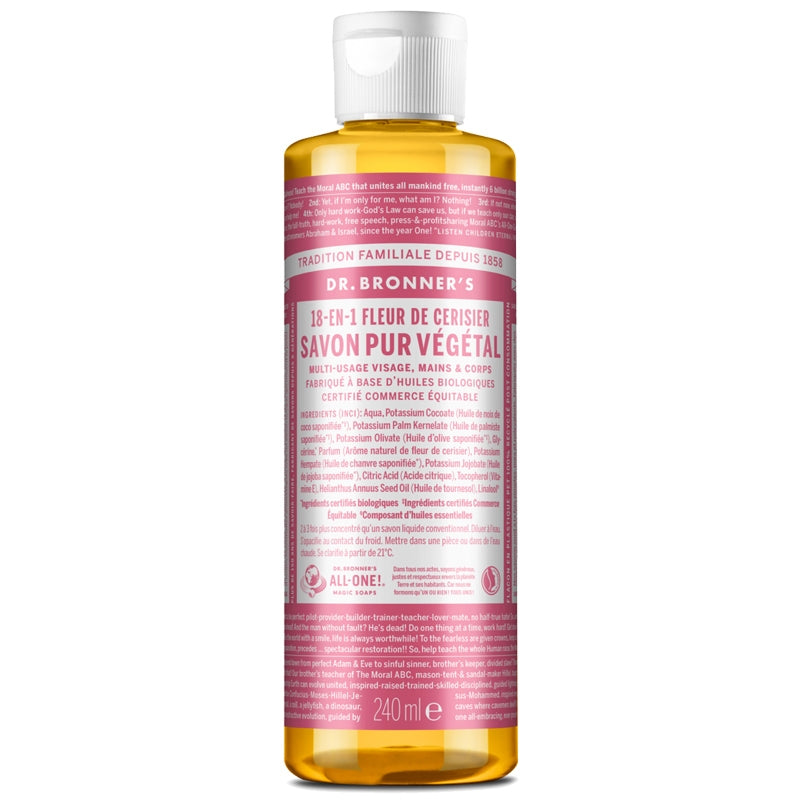 Dr. Bronner's - Savon liquide 18-en-1 BIO fleur de cerisier 240ml