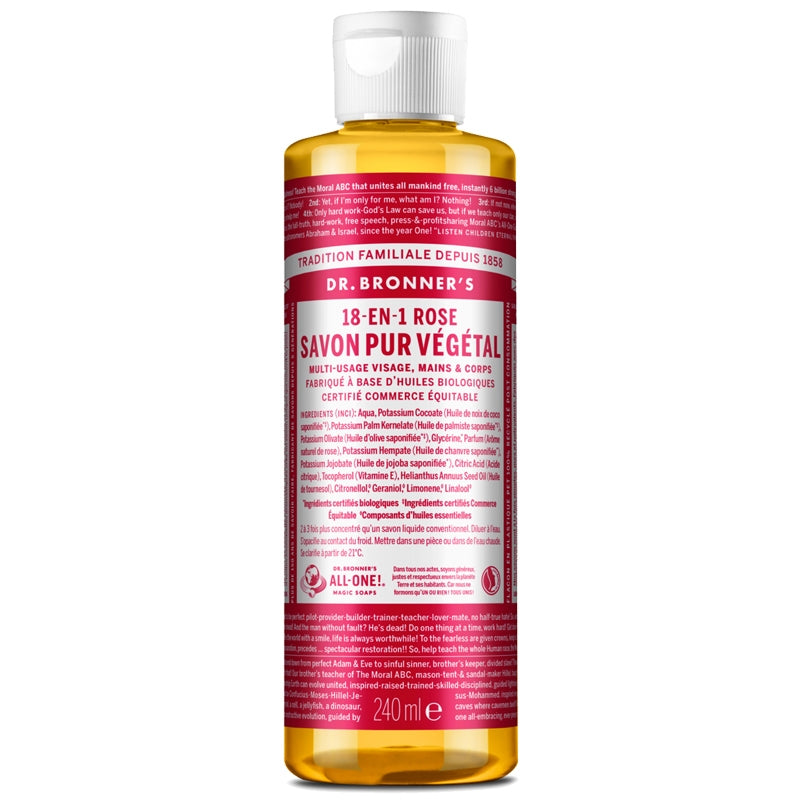 Dr. Bronner's - Savon liquide 18-en-1 BIO rose 240ml
