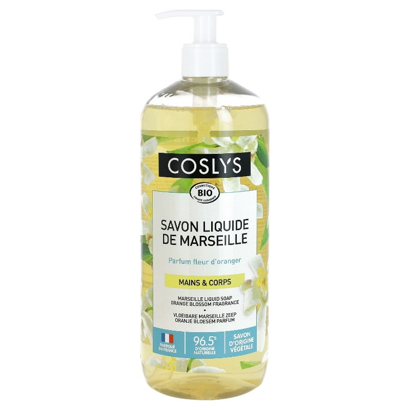 Coslys - Savon liquide de Marseille BIO fleur d'oranger 1l