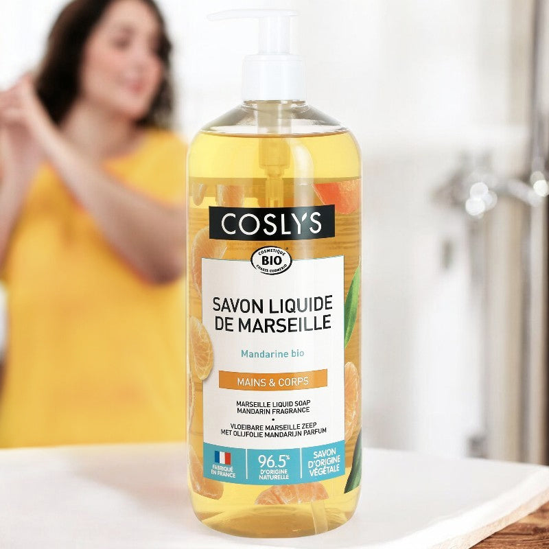 Coslys - Savon liquide de Marseille BIO olive & mandarine 1l