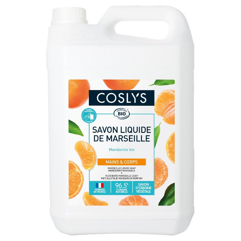 Coslys - Savon liquide de Marseille BIO olive & mandarine 5l