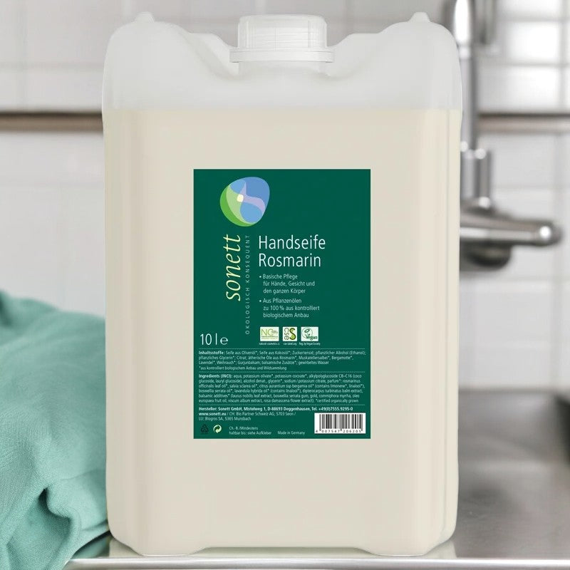 Flüssigseife für Hände, Gesicht & Körper Rosmarin ECO