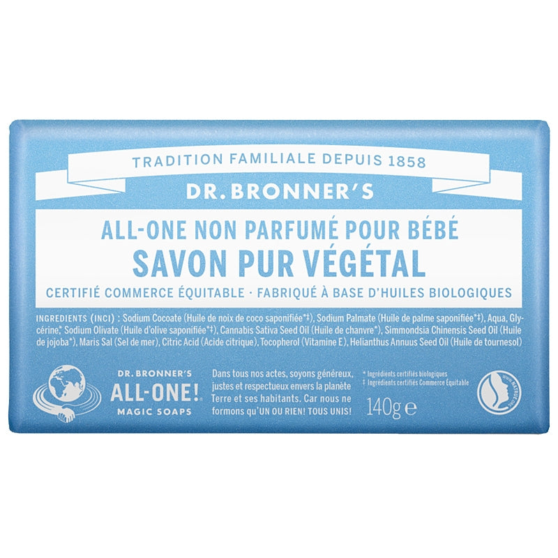 Dr. Bronner's - Savon pur bébé BIO sans parfum 140g