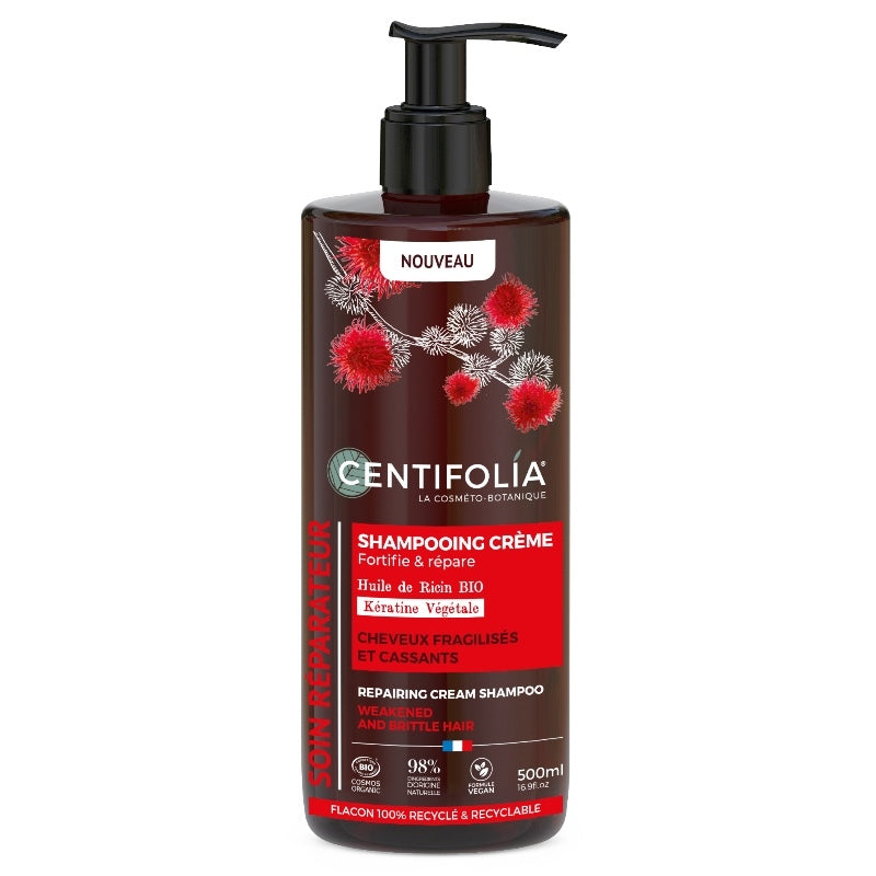 Centifolia - Shampooing crème réparateur BIO ricin & kératine 500ml