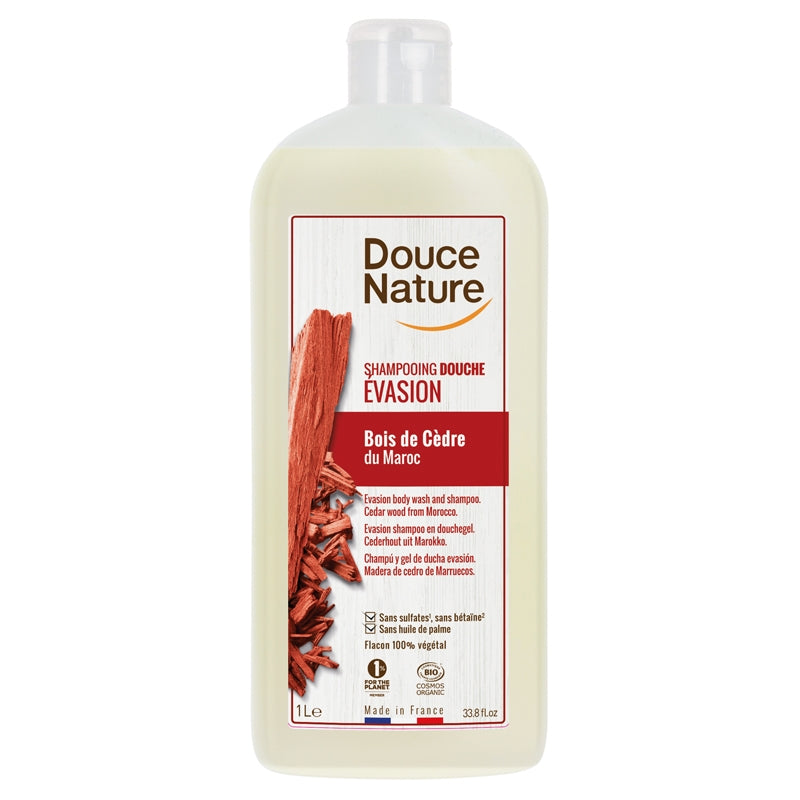 Douce Nature - Duschgel & Shampoo Auszeit Zedernholz BIO 1l
