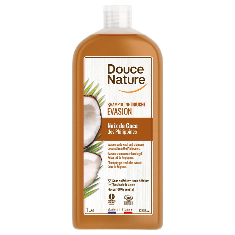 Douce Nature - Duschgel & Shampoo Auszeit Kokos BIO 1l