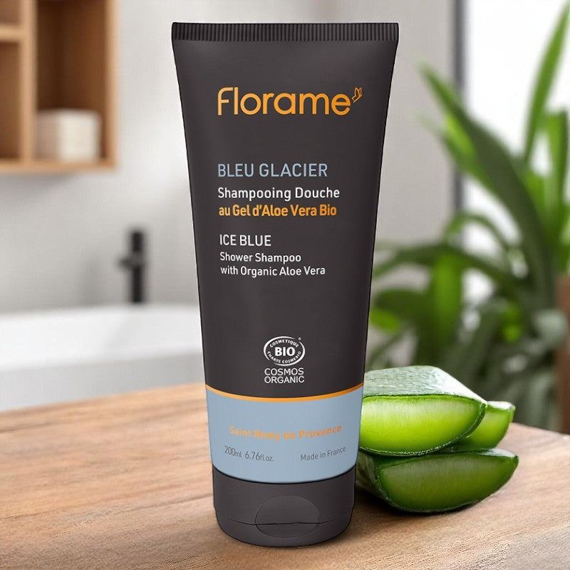 Florame - Duschgel & Shampoo für Männer Gletscherblau BIO 200ml