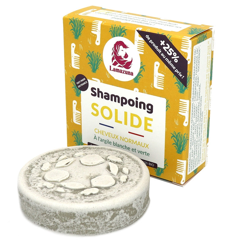 Festes Shampoo für normales Haar weiße & grüne Tonerde