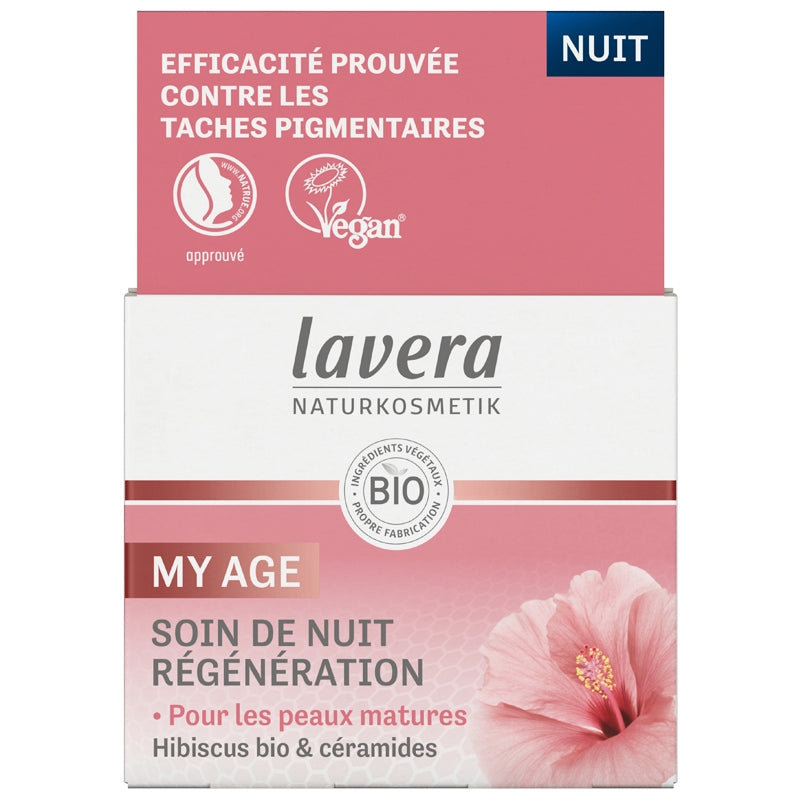 Lavera - Soin de nuit régénérant BIO hibiscus & céramides 50ml
