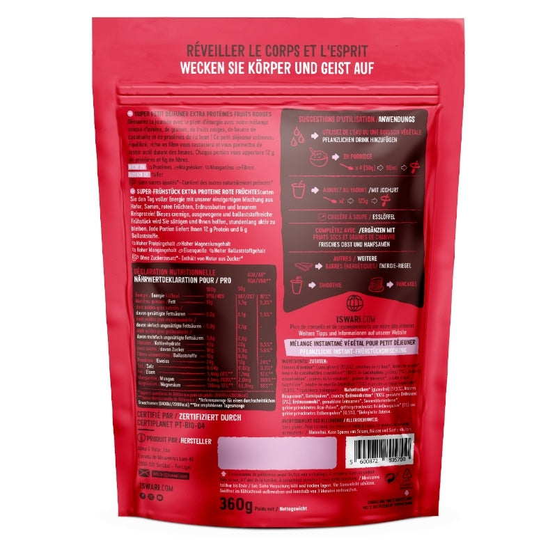 Iswari - Superfrühstück mit extra Protein: Bio-rote Beeren - 360g 360g