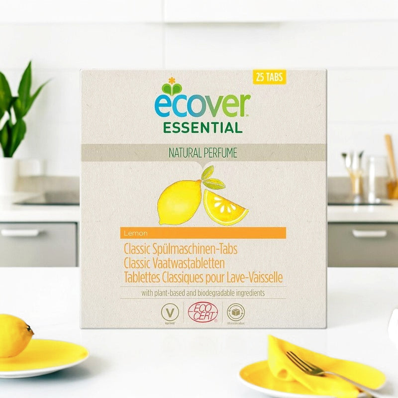 Ecover - Umweltfreundliche, zitronenduftende Geschirrspültabs im klassischen Stil 25 tablettes, 500g