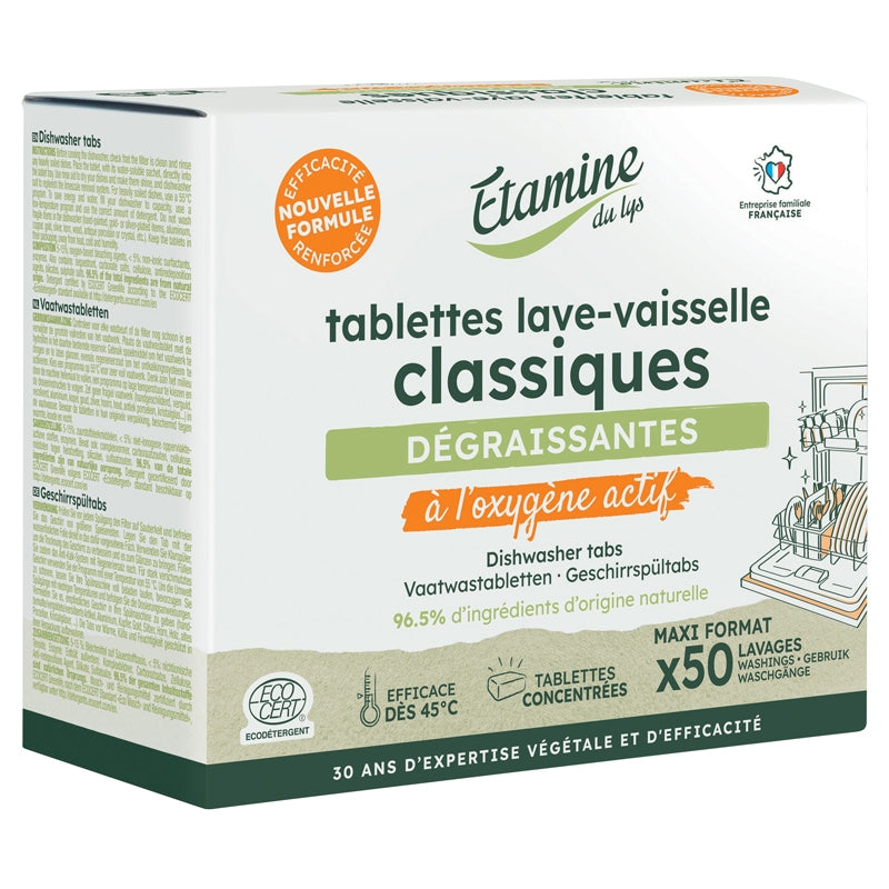 Etamine du Lys - Umweltfreundliche klassische Geschirrspültabs - 50 Tabs 50 pièces