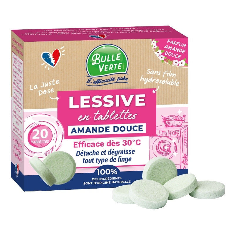 Bulle Verte - Tablettes lessive amande douce 20 pièces