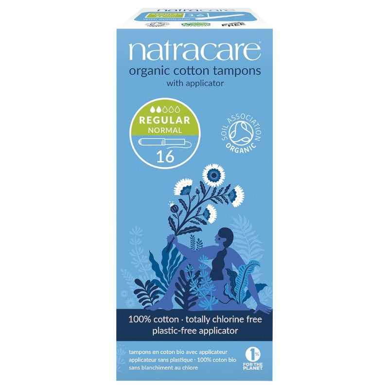 Tampons bio avec applicateur carton Regular flux léger à moyen Natracare - 16 pièces