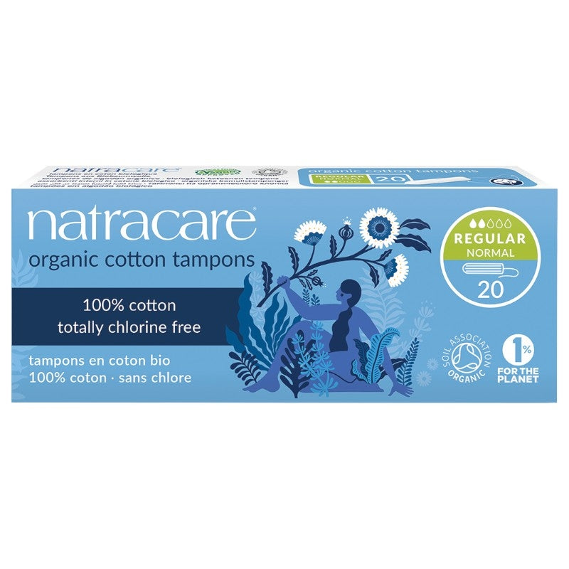 Tampons bio sans applicateur Regular flux léger à moyen Natracare - 20 pièces