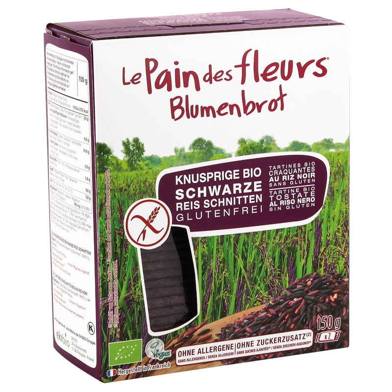 Knusprige Bio-Toasts aus schwarzem Reis - 150 g - Le Pain des Fleurs