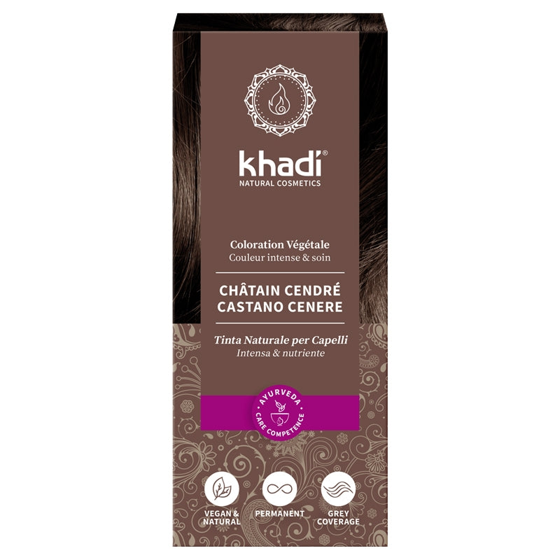 Khadi - Teinture aux plantes BIO châtain cendré 100g