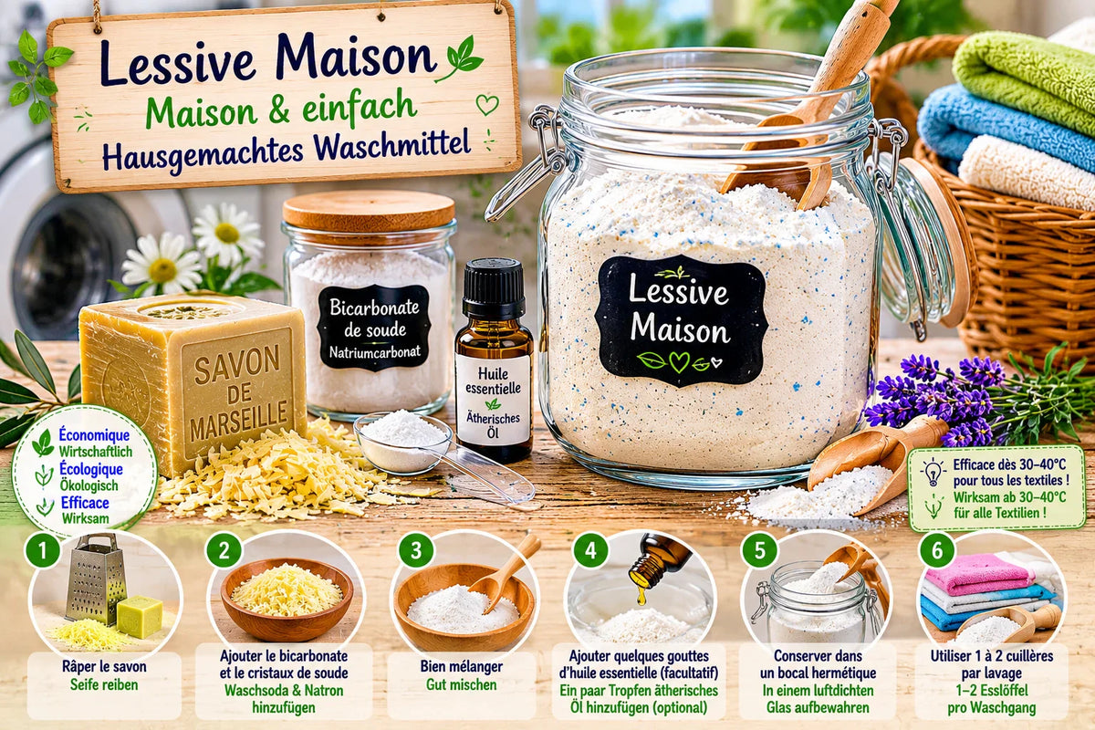 Lessive maison : recette facile au savon de Marseille