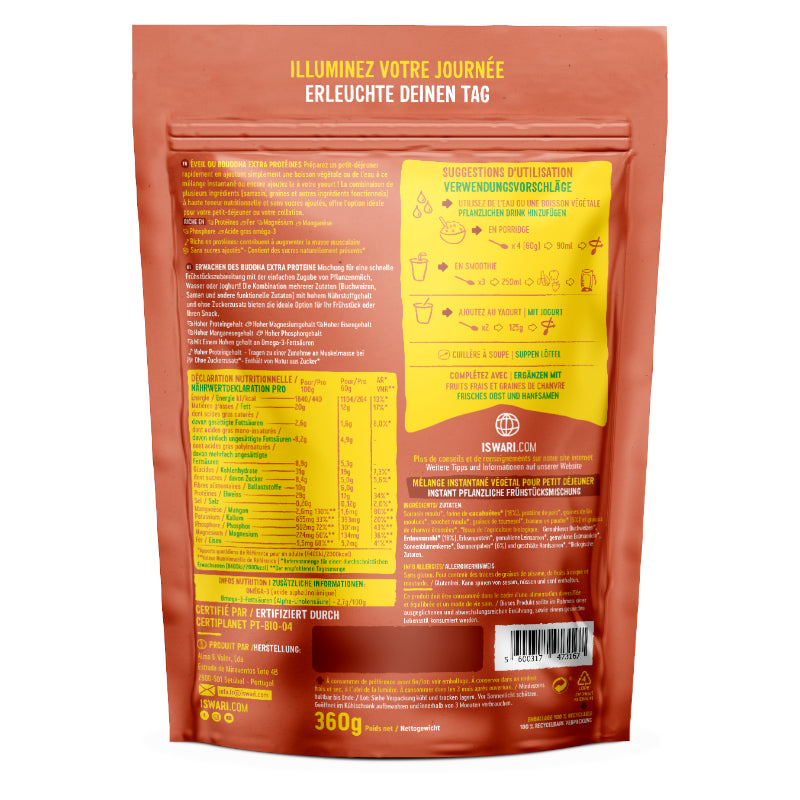 Iswari - Petit déjeuner cru cacahuète & banane BIO 360g