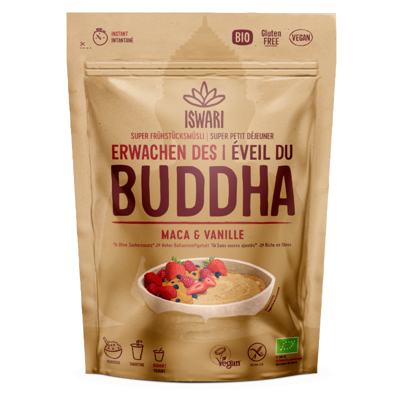 Iswari - Petit déjeuner cru Eveil du bouddha maca & vanille BIO 360g