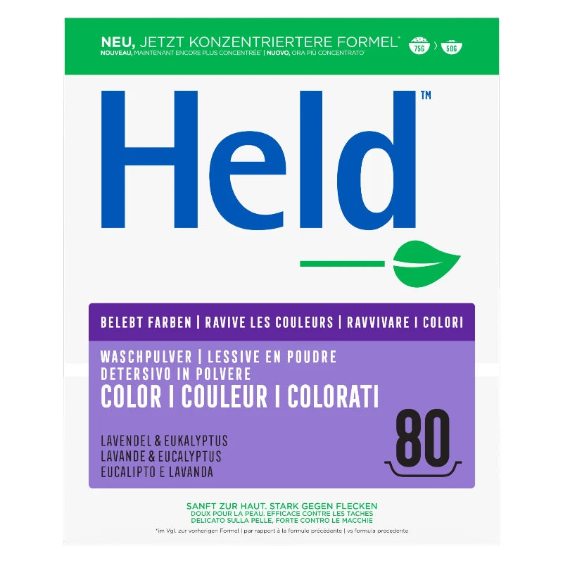 Held - Lessive poudre couleur écologique lavande & eucalyptus 4kg