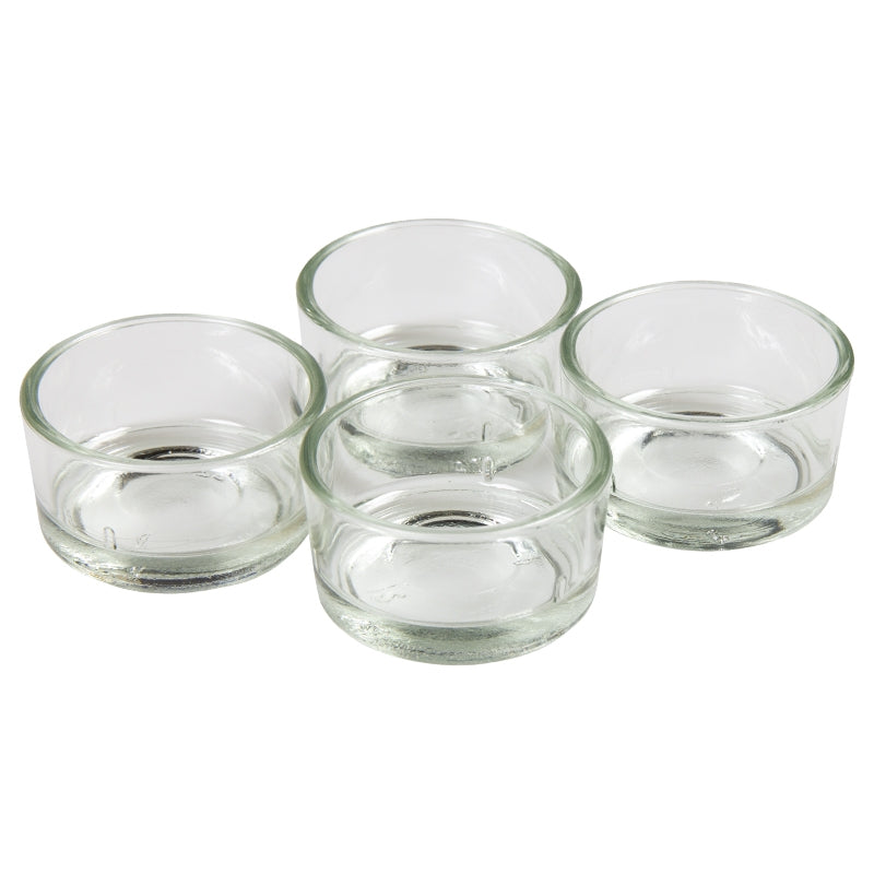 Blue - 4 Supports en verre pour bougies veilleuses 2,5 x 3,5 cm