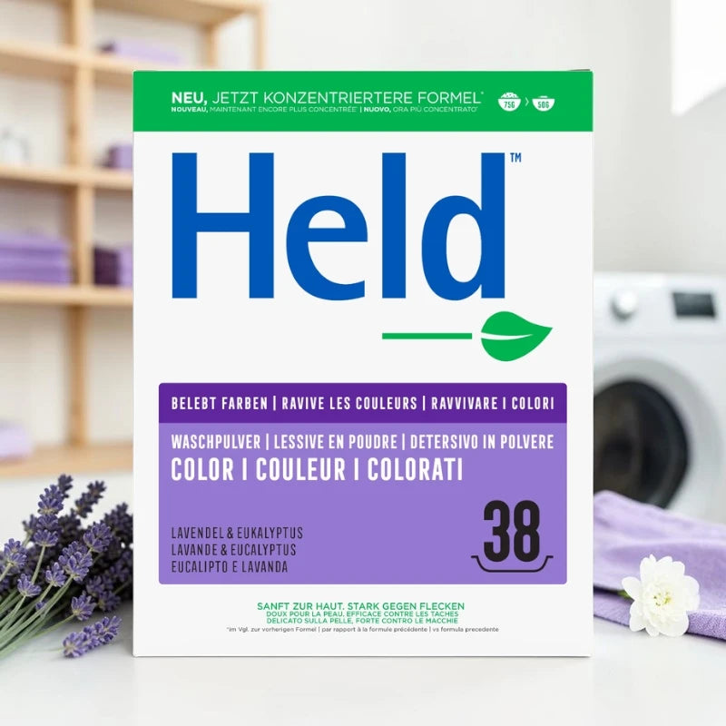 Held - Lessive poudre couleur écologique lavande & eucalyptus 1,9kg