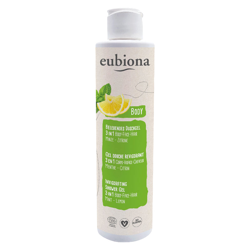 Eubiona - Duschgel 3-in-1 belebend Minze & Zitrone BIO - 200ml