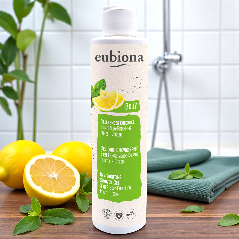 Eubiona - Duschgel 3-in-1 belebend Minze & Zitrone BIO - 200ml