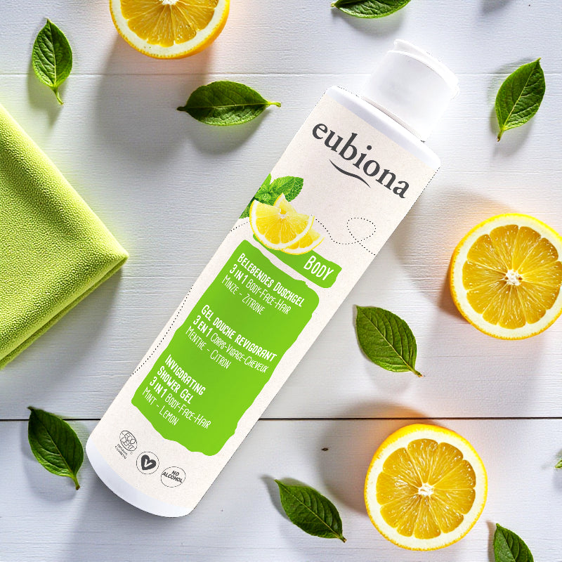 Eubiona - Duschgel 3-in-1 belebend Minze & Zitrone BIO - 200ml