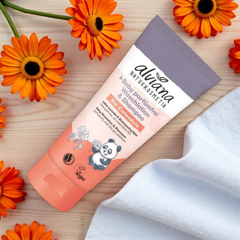 Alviana - Lotion lavante & shampooing bébé calendula 200ml