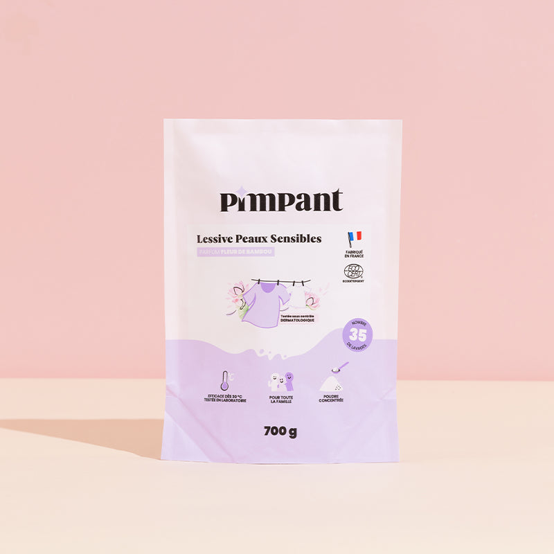 Lessive poudre peaux sensibles fleur de bambou 700g - Pimpant
