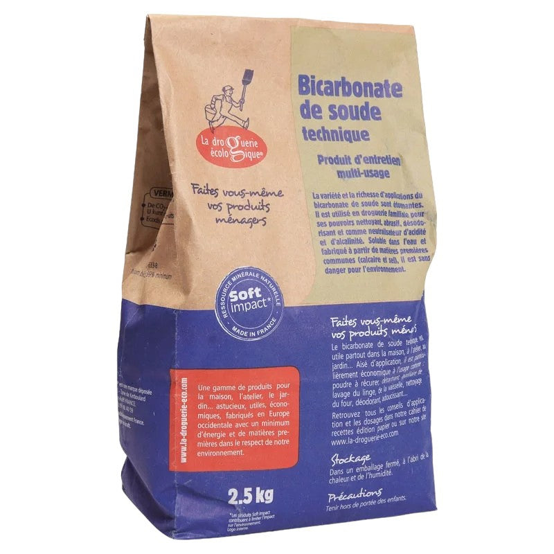 Bicarbonate de soude technique 2,5 kg - La Droguerie Écologique