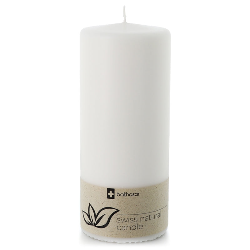 Balthasar - Bougie cylindrique blanche en stéarine végétale 60 x 120 mm
