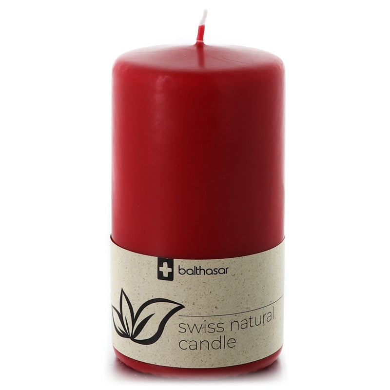 Balthasar - Bougie cylindrique rouge en stéarine végétale 60 x 150 mm