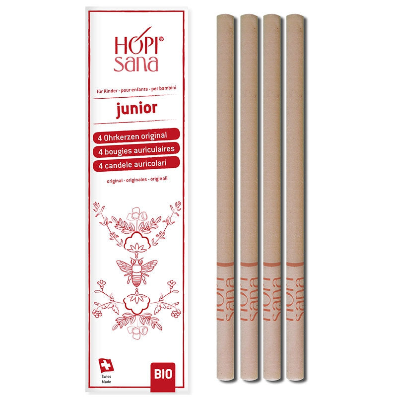 HOPIsana - Bougies auriculaires rouges BIO Junior 4 pièces