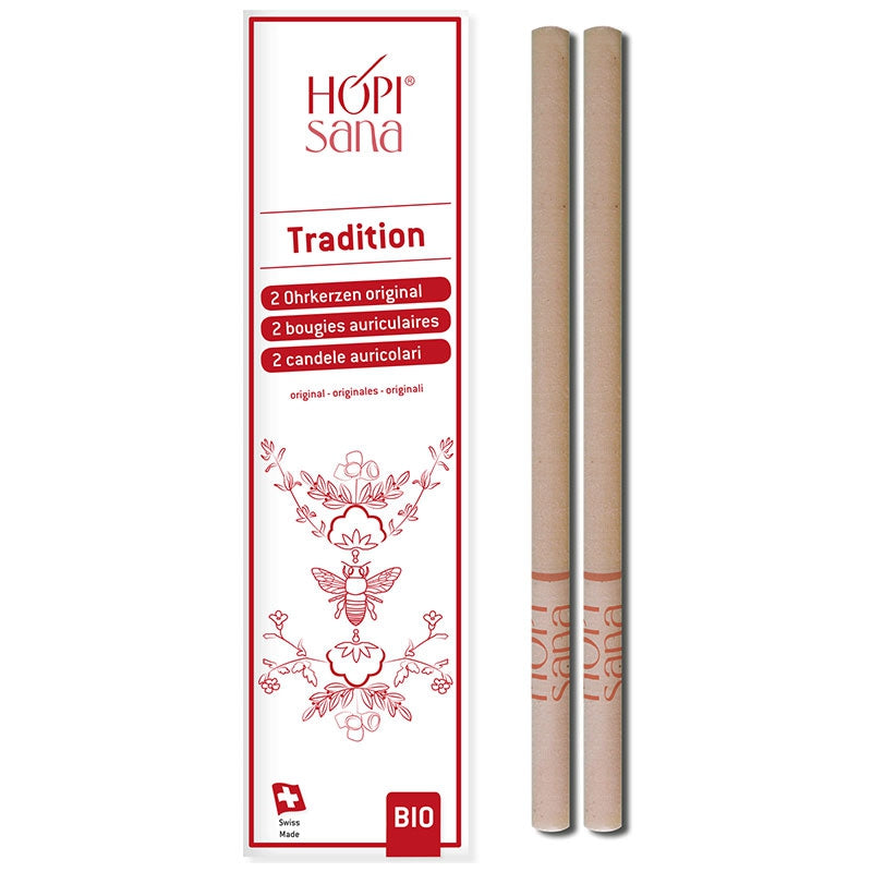HOPIsana - Bougies auriculaires rouges BIO Tradition 2 pièces