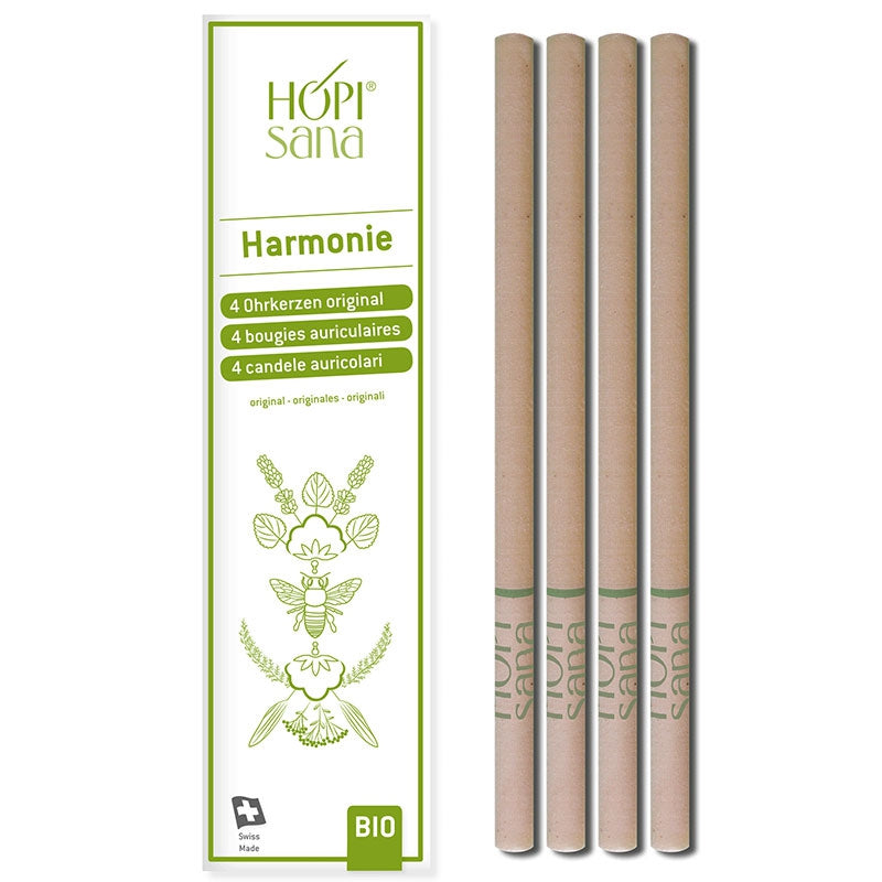 HOPIsana - Bougies auriculaires vertes BIO Harmonie 4 pièces
