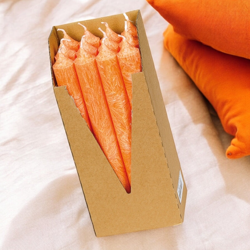 Eubiona - Stabkerzen orange aus Stearin BIO 22 x 210 mm 12 Stück 12 pièces