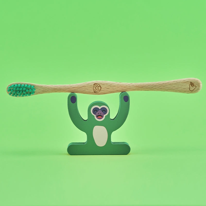 Brosse à dents en bois enfant "singe" Soft