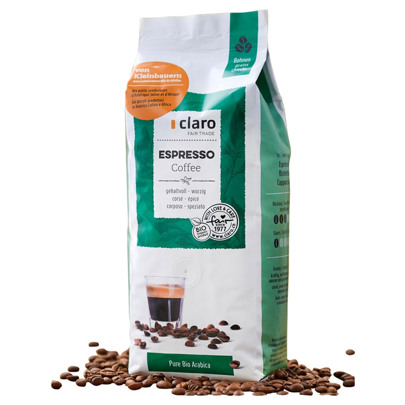 Claro - Café BIO en grains Espresso 500g