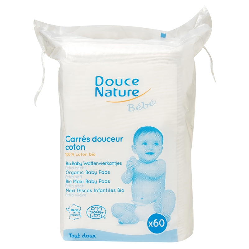Douce Nature - Carrés maxi bébé en coton BIO 60 pièces