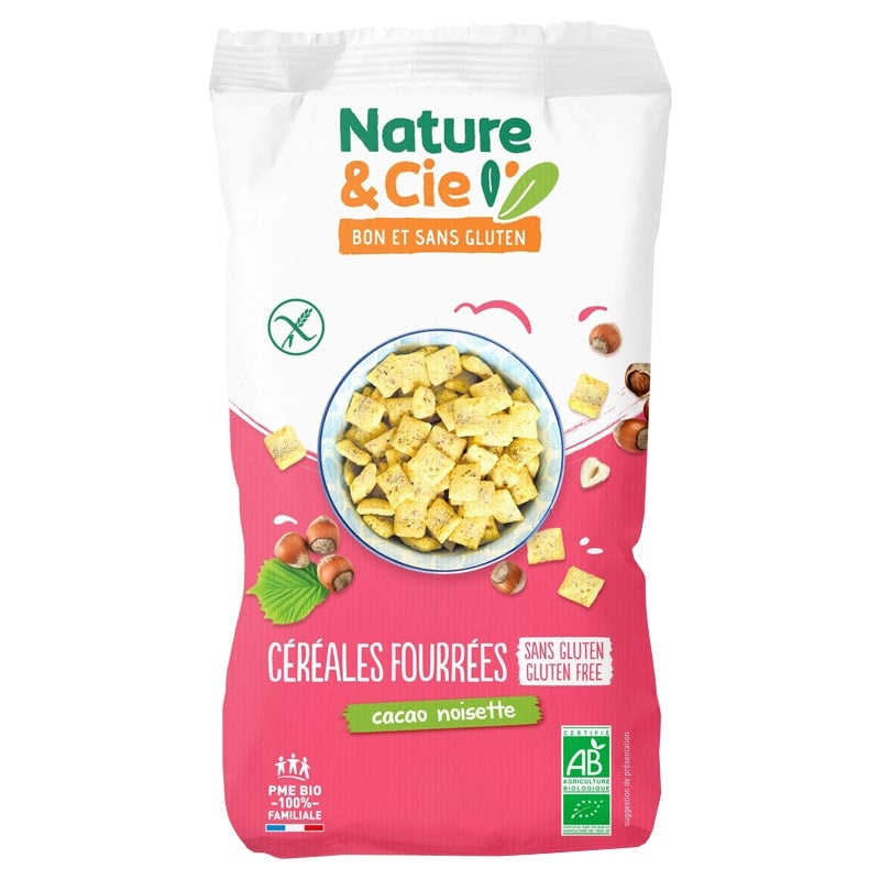 Céréales fourrées cacao & noisette BIO