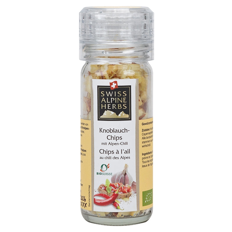 Bio-Alpen-Knoblauch-Chili-Chips - 40 g - Schweizer Alpenkräuter