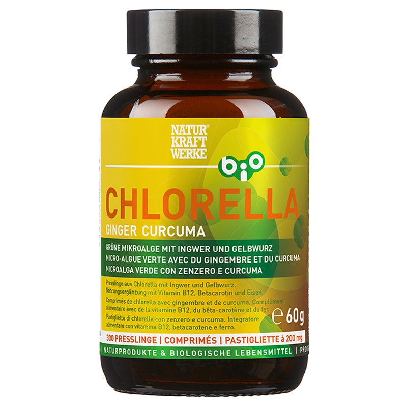 Bio-Chlorella, Ingwer & Kurkuma - 300 Tabletten à 200 mg - NaturKraftWerke