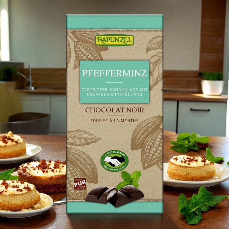 Chocolat noir fourré à la menthe BIO
